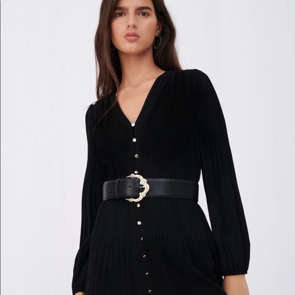 Maje Dresses & Skirts - MAJE | ALL-OVER PLEAT DRESS WITH BUTTONS